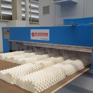 RF drying of latex pillows